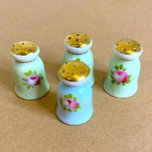 2 Vintage Sets of Nippon Hand Painted Porcelain Salt and Pepper Shakers